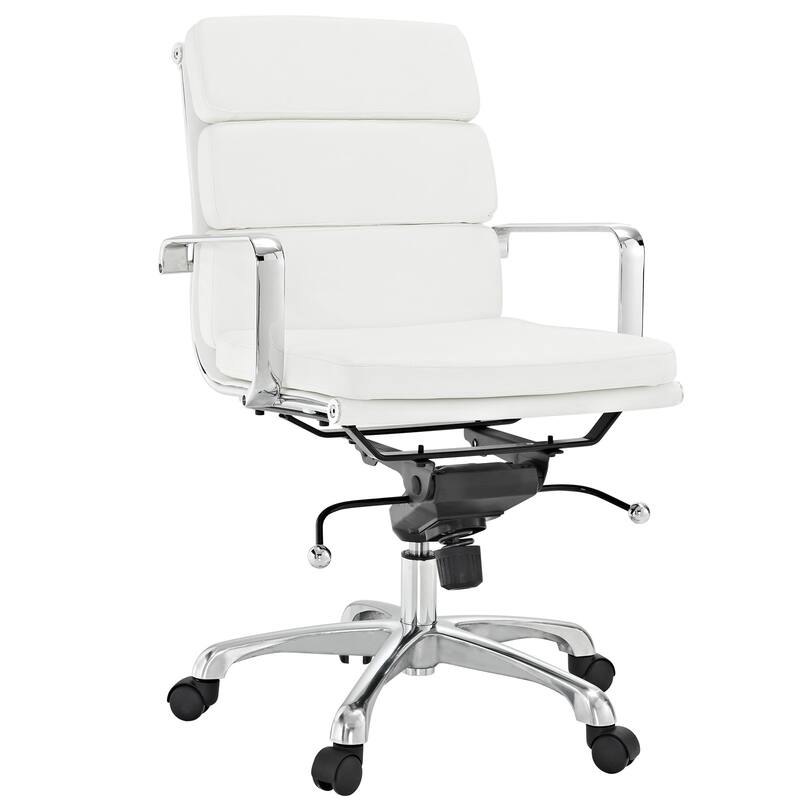City Mid-Back White Vinyl Conference Office Chair