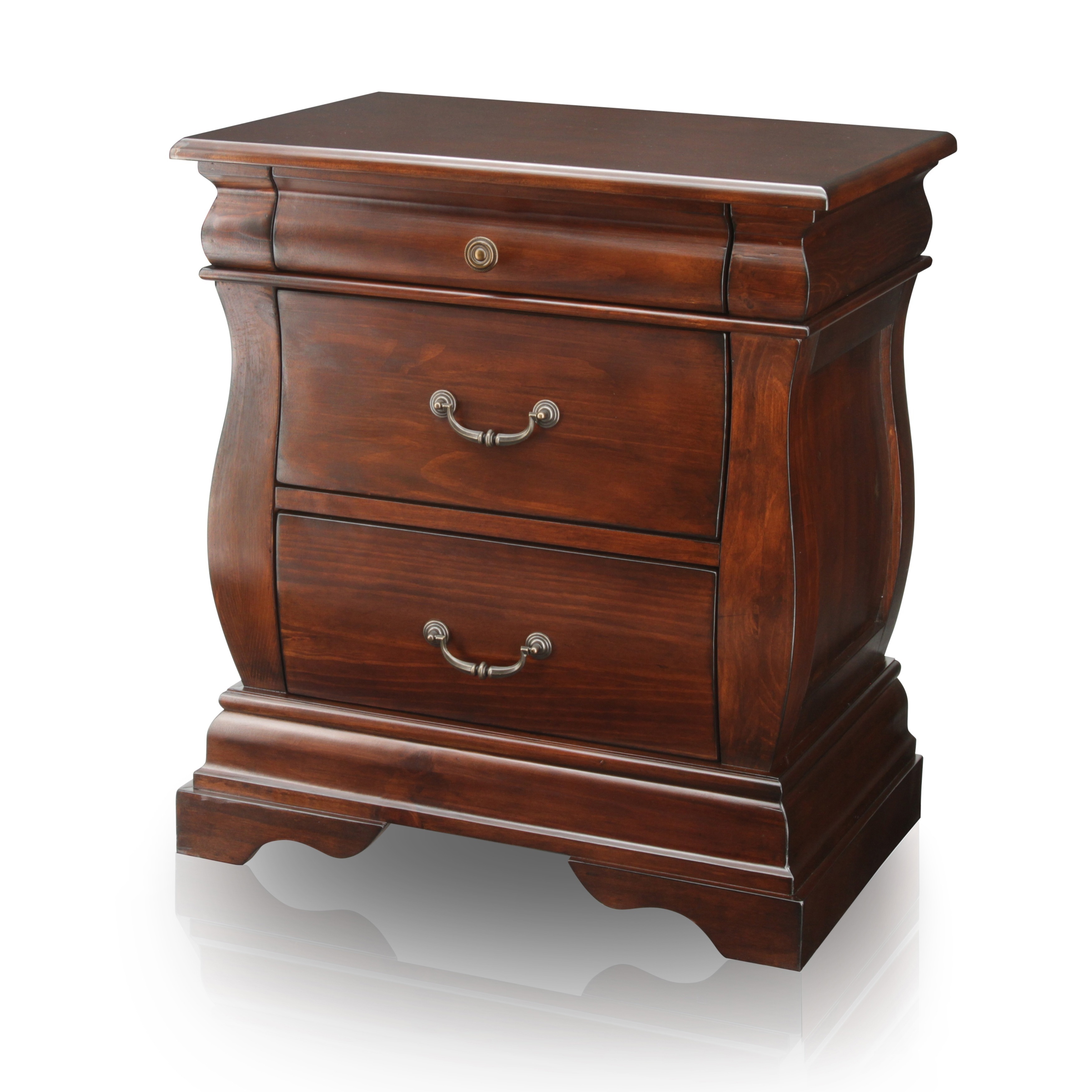 Furniture Of America Furniture Of America Claire Dark Walnut Nightstand Brown Size 2 drawer