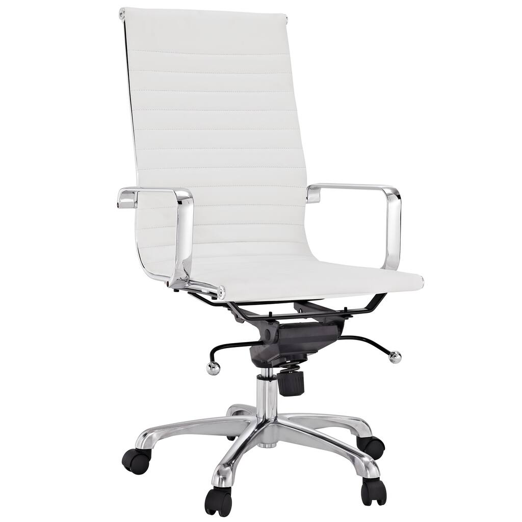Malibu High-back White Vinyl Office Chair