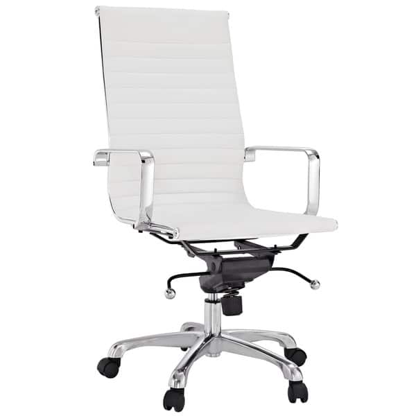 slide 2 of 3, Malibu High-back White Vinyl Office Chair