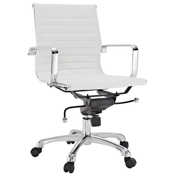 Shop Malibu Mid-back White Vinyl Office Chair - Free Shipping Today ...