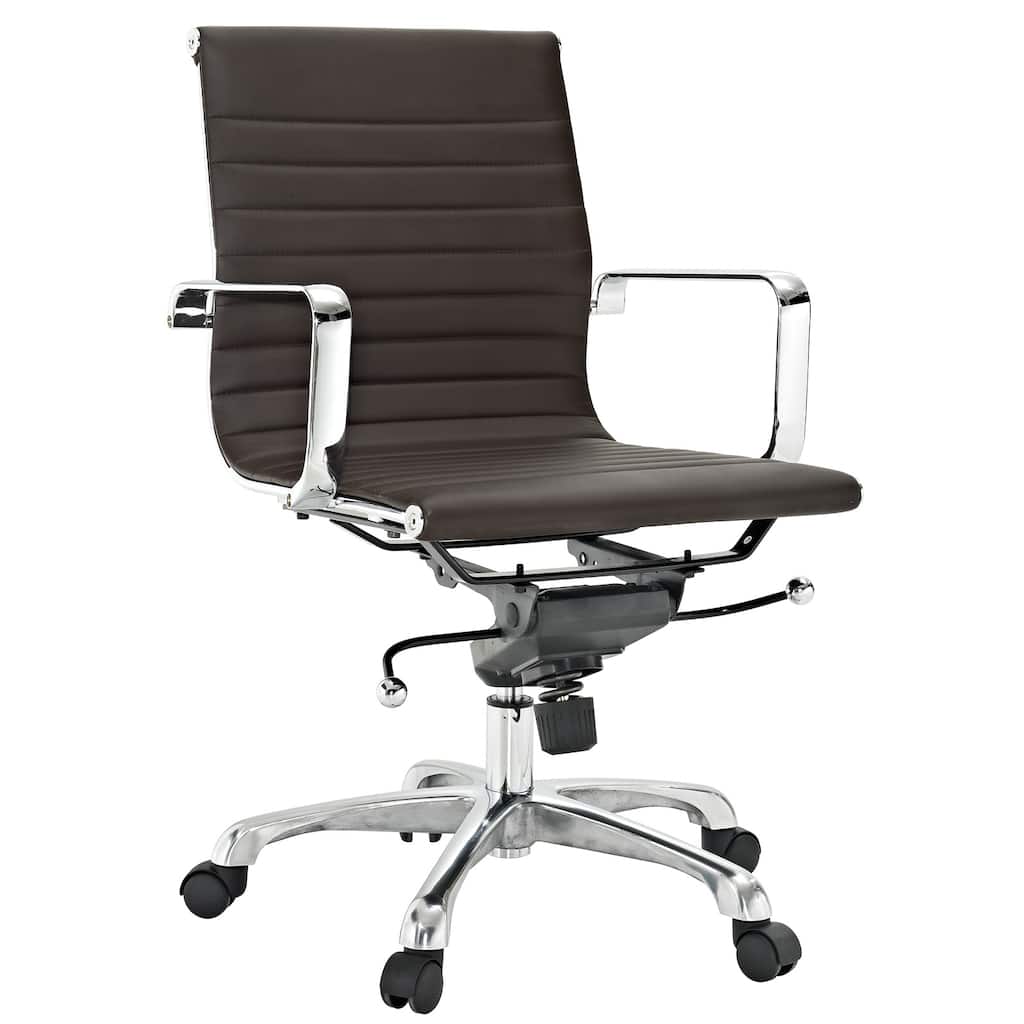 Malibu Mid-back Brown Vinyl Office Chair
