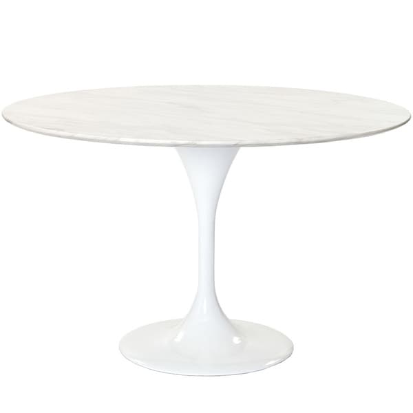 Eero Saarinen Reproduction 48inch White Marble Tulip Dining Table 