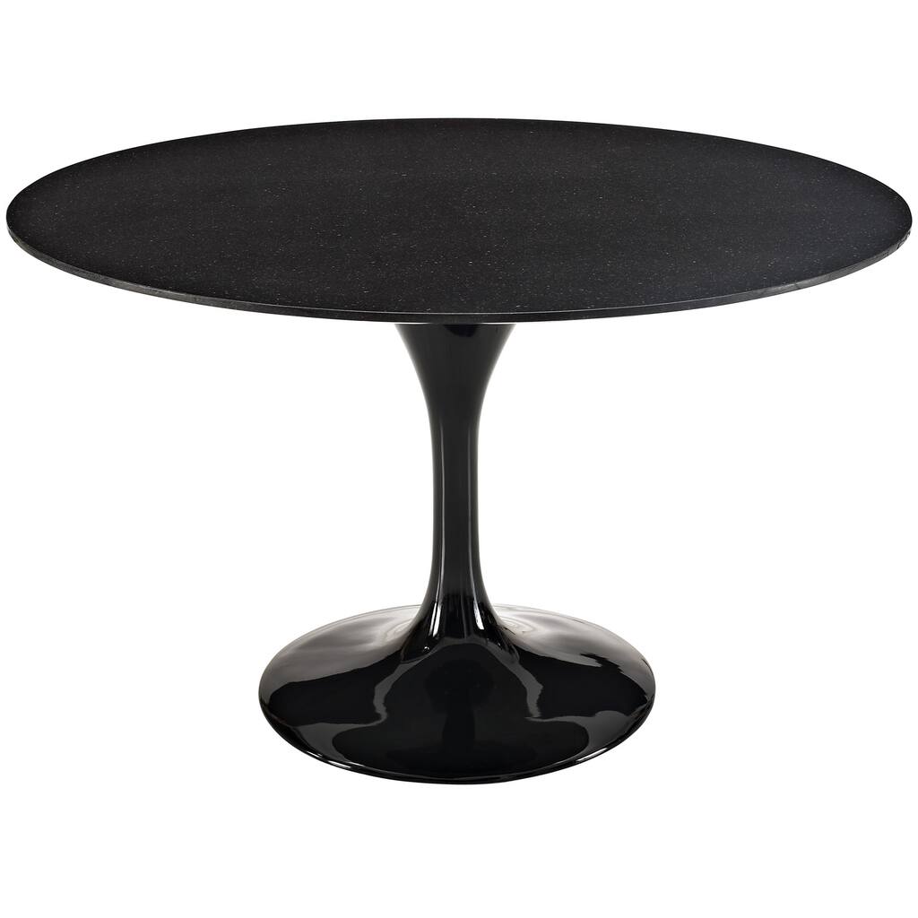 Eero Saarinen Style 48-inch Black Marble Top Tulip Dining Table