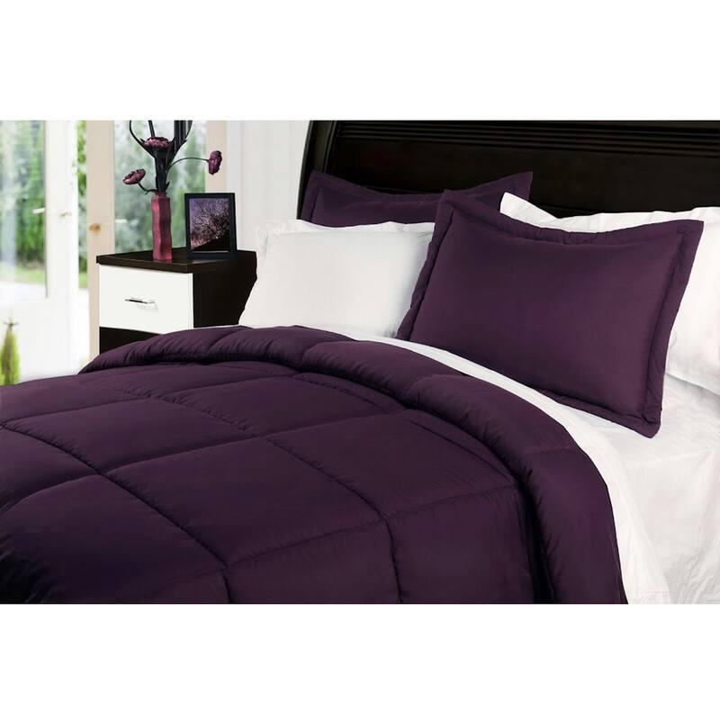 Water and Stain Resistant Down Alternative 3-piece Comforter Set - Fig - Twin