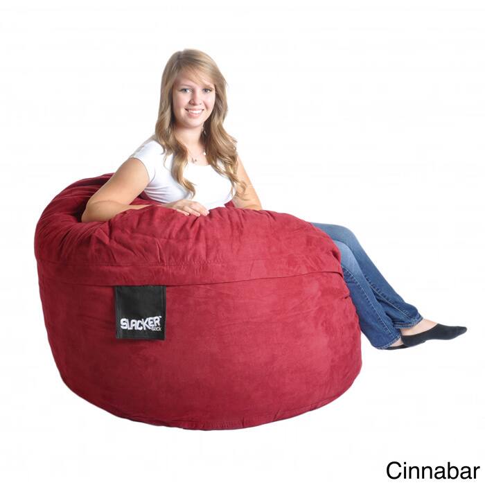 Slacker Sack Round Microfiber and Foam Bean Bag (4' round) - Cinnabar Red