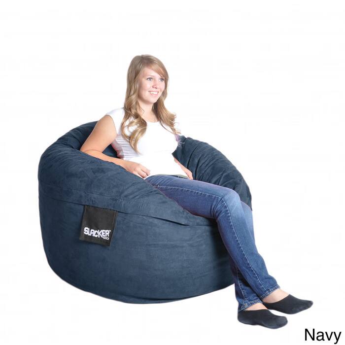 Slacker Sack Round Microfiber and Foam Bean Bag (4' round) - Navy Blue