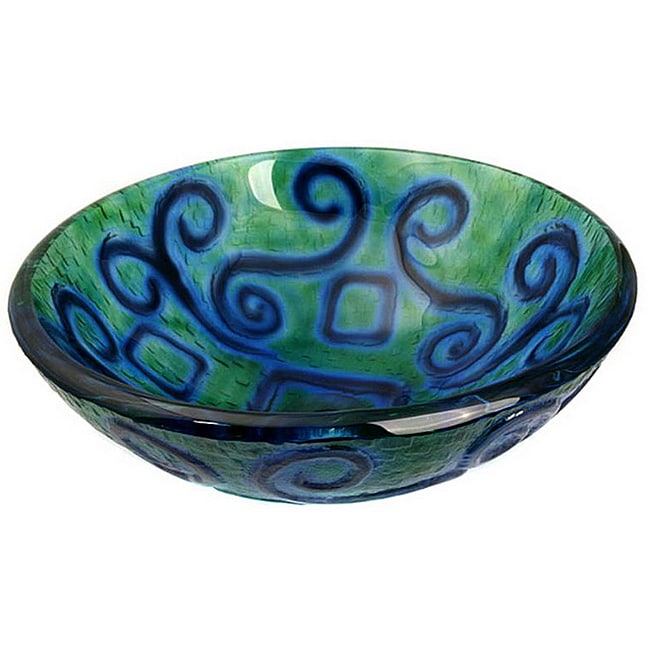 Aqua Blue Glass Vessel Bowl Sink