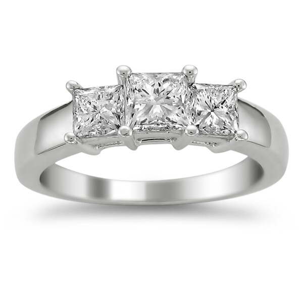 Montebello 14k White Gold 1 1/2ct TDW Diamond 3-stone Engagement Ring (H-I, I1-I2)