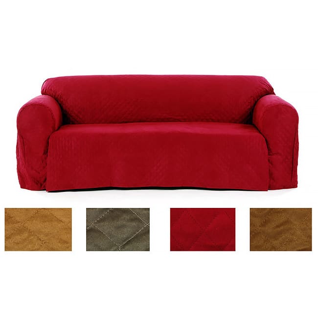 Quilted Loveseat Micro Suede Slipcover