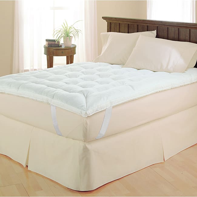 240-thread Count White Baffle-box Microfiber Featherbed