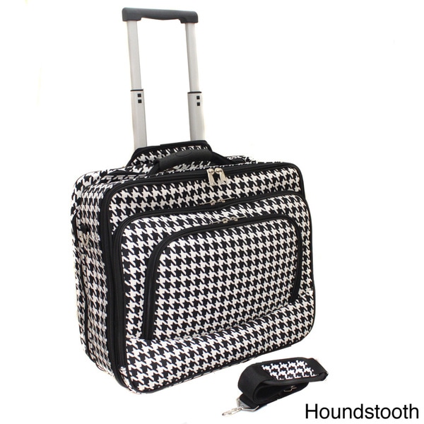 Shop World Traveler Houndstooth Fashion Print Women&#39;s Rolling 17-inch Laptop Briefcase - Free ...