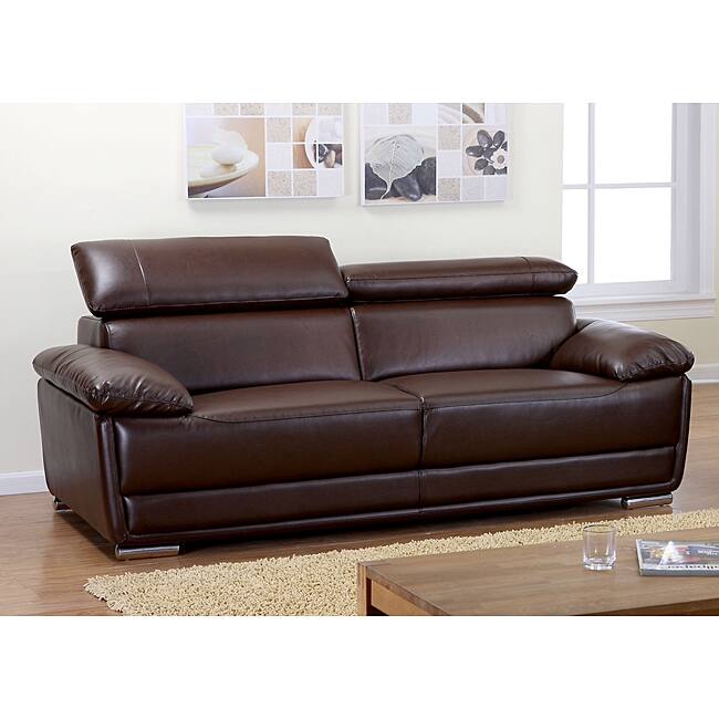 Kyle Brown Bonded Leather Sofa