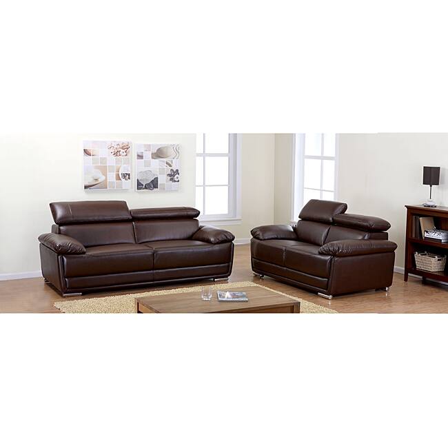 Kyle Brown Bonded Sofa and Loveseat Set