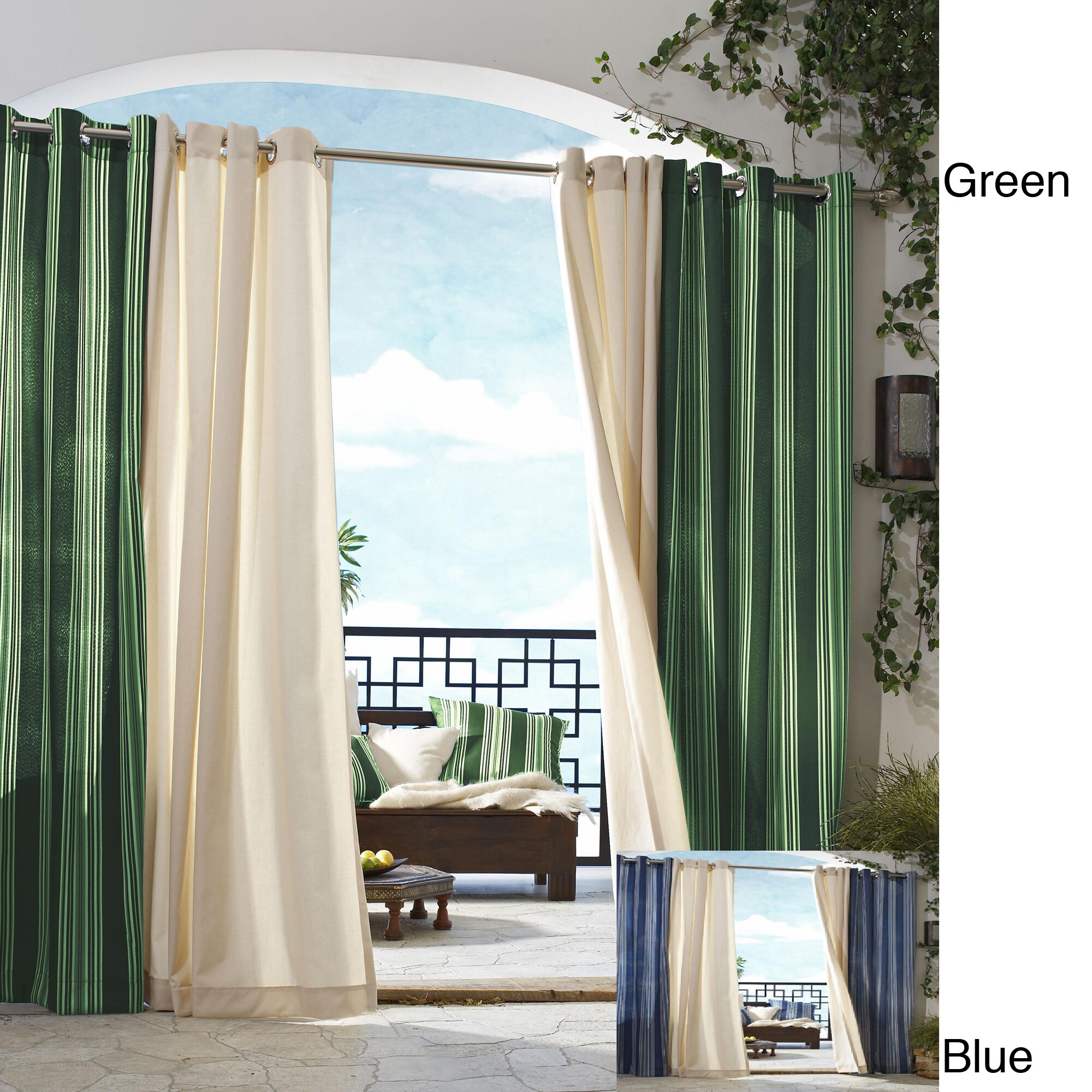 Shop Gazebo Outdoor Stripe Panel 84 Inch Indoor Outdoor Curtain