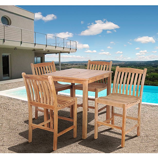Amazonia Teak Hartford 5-piece Teak Bar Set - 5 Piece