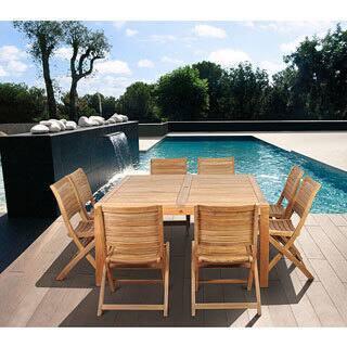 Amazonia Montpellier 9-piece Square Teak Dining Set - 9 Piece