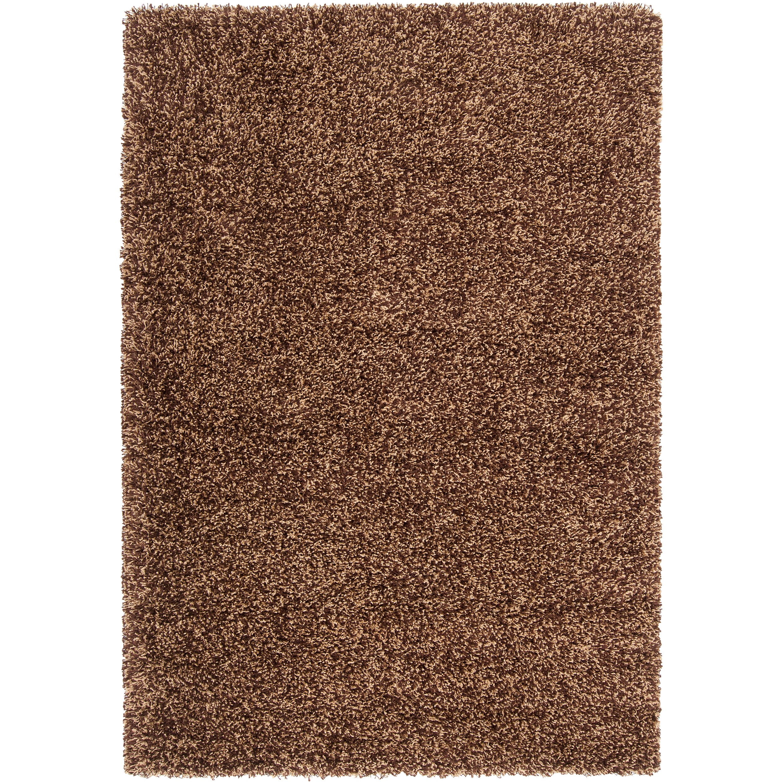 Transitional Woven Brown Luxurious Soft Shag Rug (67 X 96)