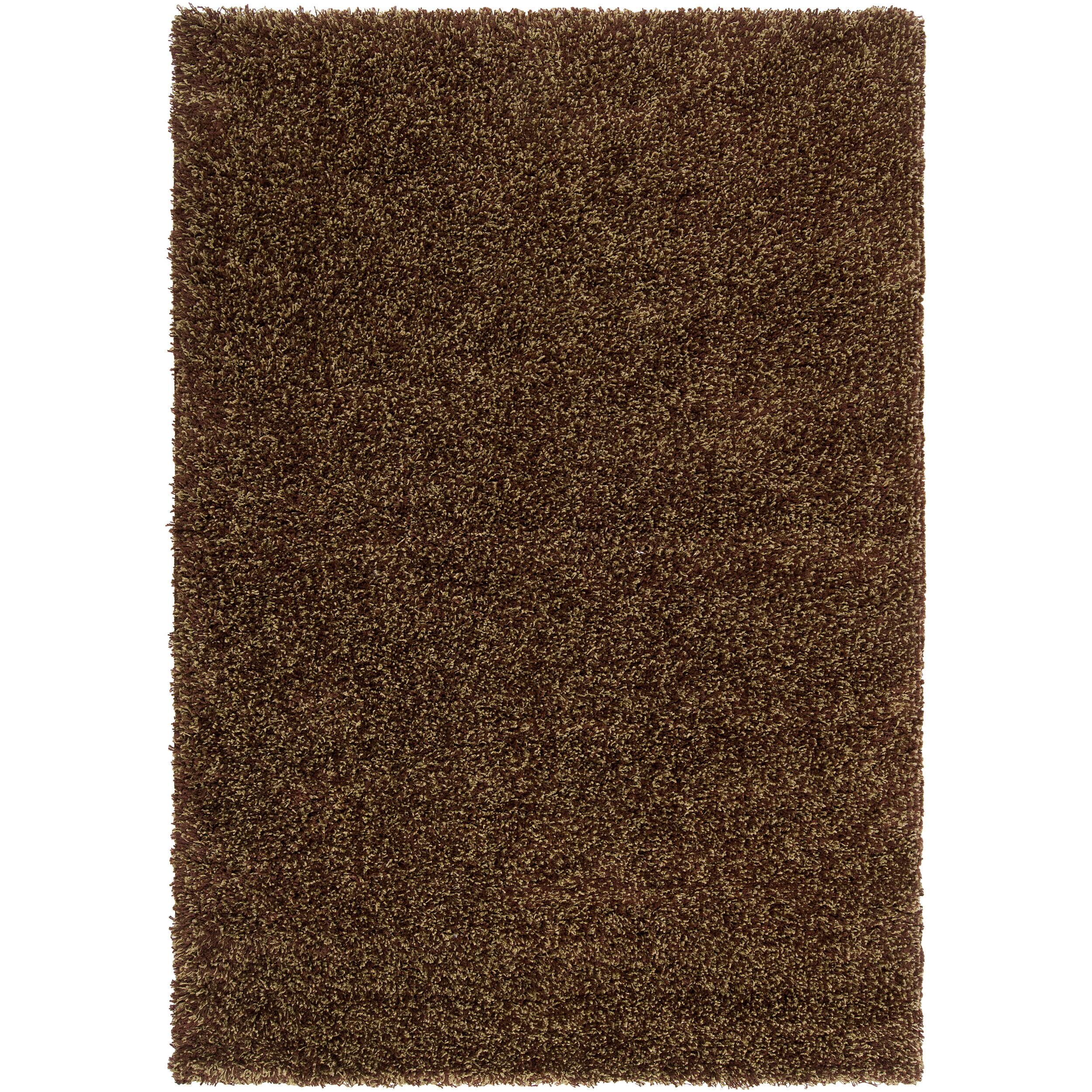 Abstract Woven Brown Luxurious Soft Shag Rug (67 X 96)