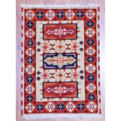 Handmade Kazak Wool Rug (India) - 2' x 3'. Opens flyout.