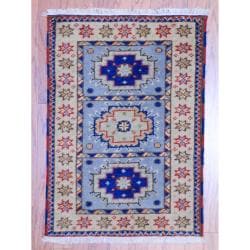 Handmade Kazak Wool Rug (India) - 2' x 3'. Opens flyout.