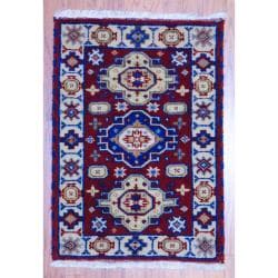 Handmade Kazak Wool Rug (India) - 2' x 3'. Opens flyout.