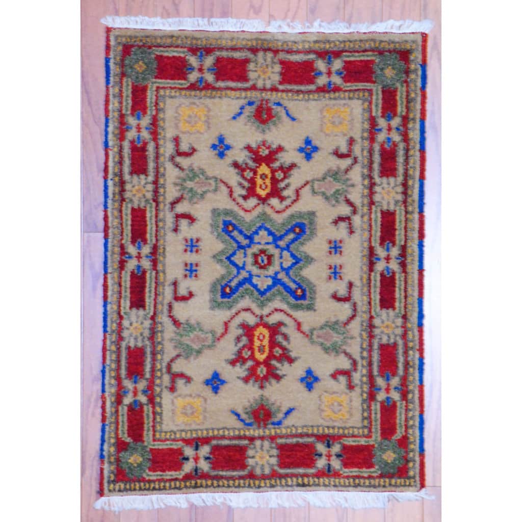 Handmade Kazak Wool Rug (India) - 2' x 3'