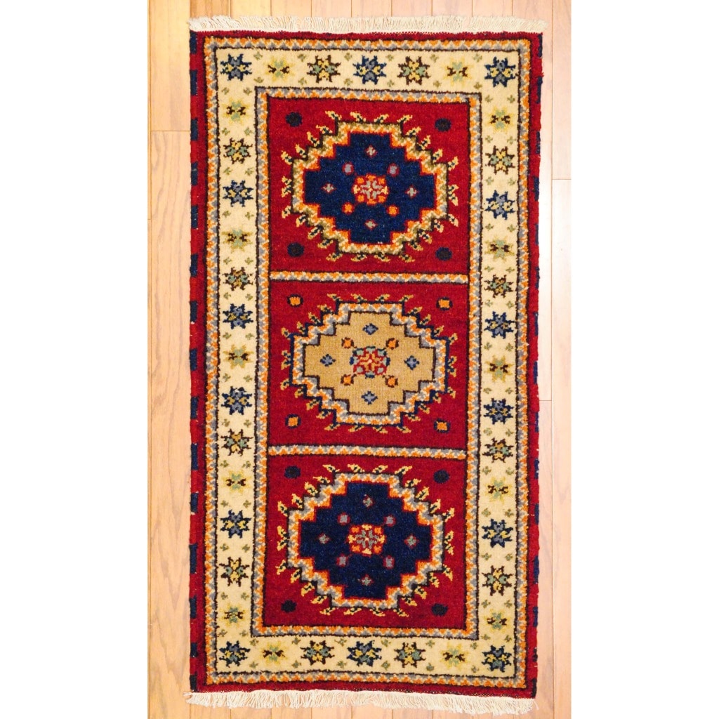Shop Handmade Herat Oriental Indo Kazak Wool Rug 2' x 4' (India