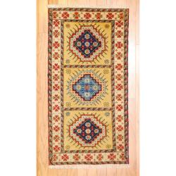 Handmade Kazak Wool Rug (India) - 2' x 4'. Opens flyout.