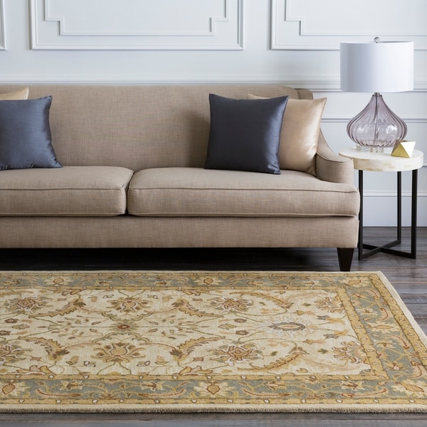 Hand-tufted Beige Clifford New Zealand Wool Area Rug - 5' x 8'