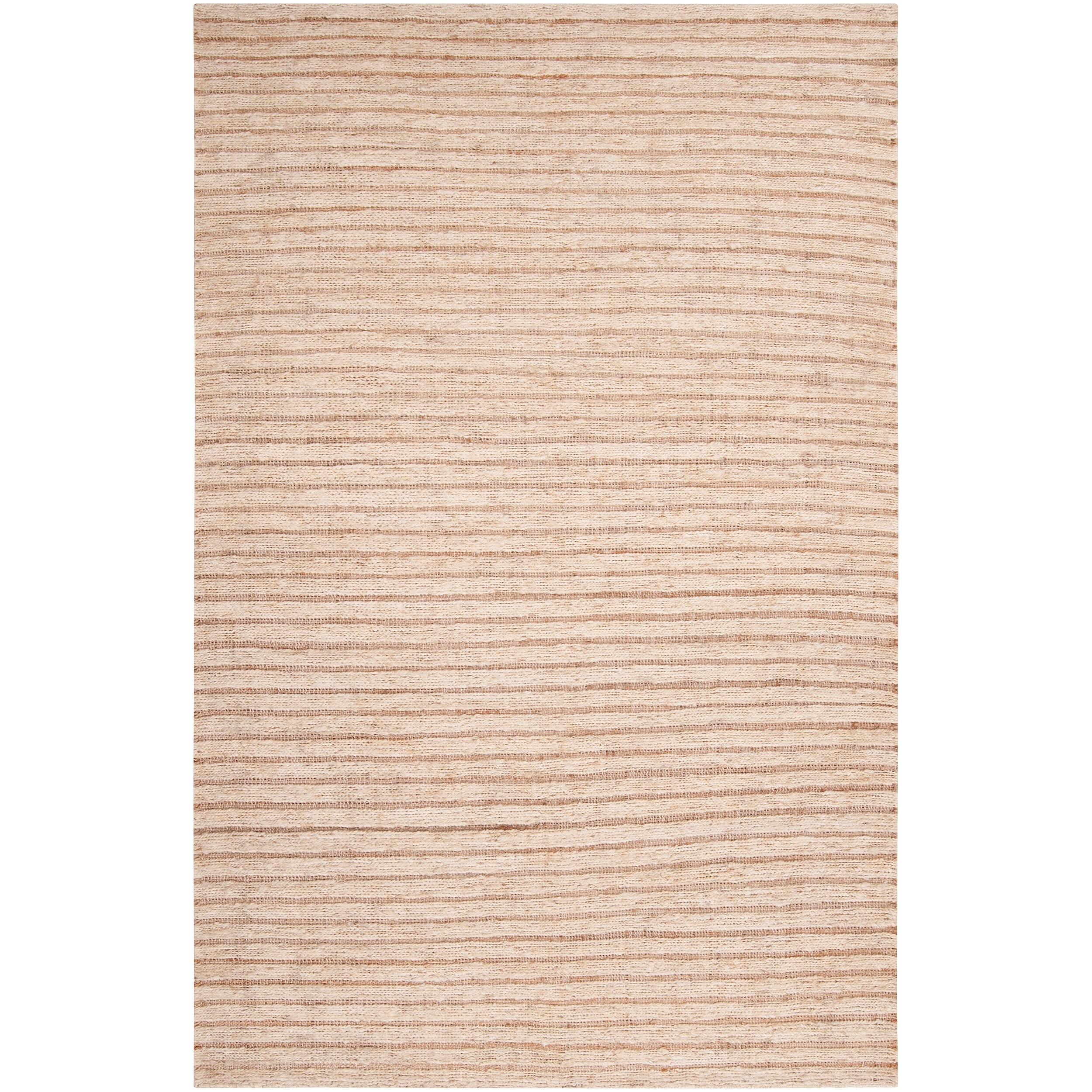 Hand woven Beige Doctate Natural Fiber Hemp Rug (33 X 53)