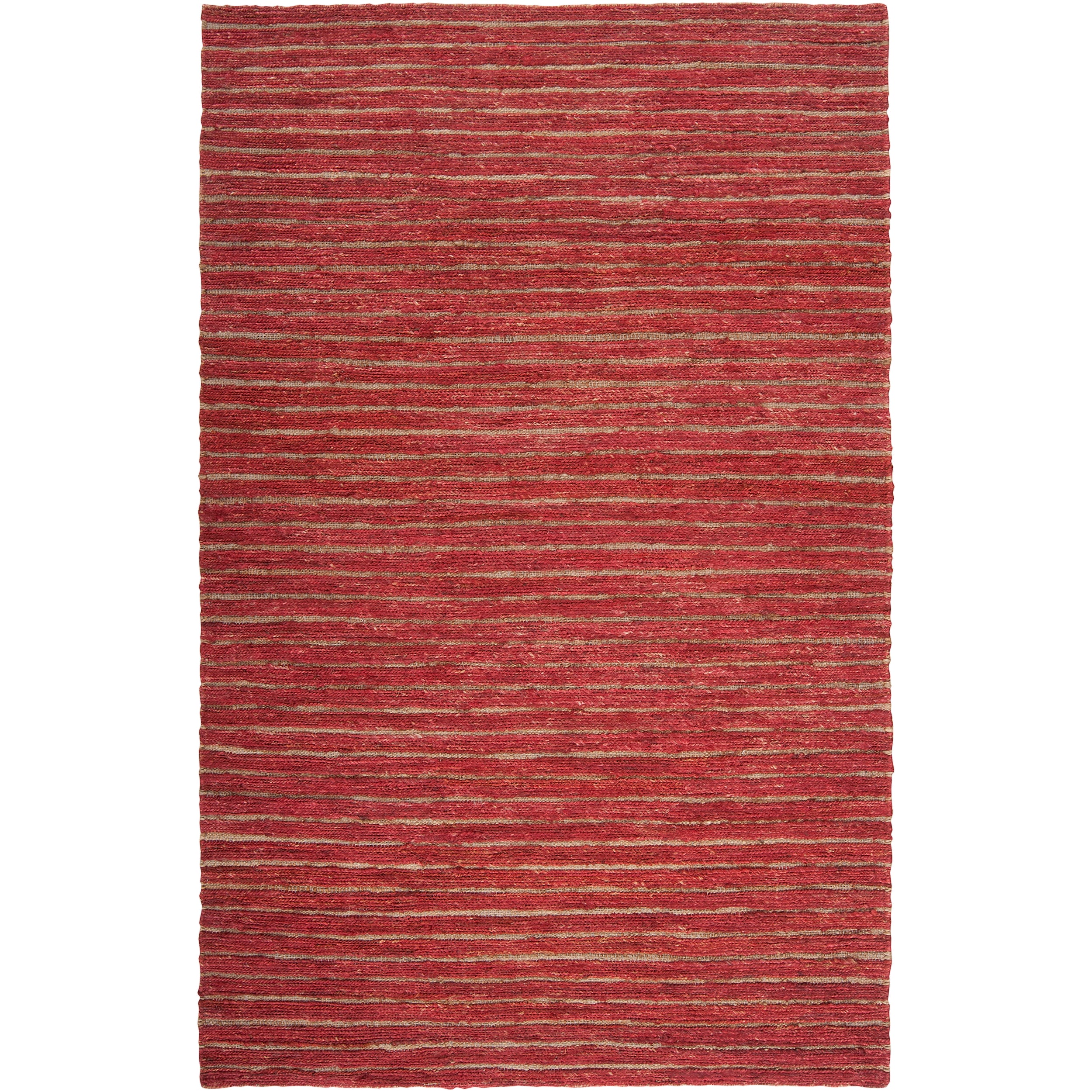 Handwoven Red Doctate Natural Fiber Transitional Hemp Rug (8 X 11)