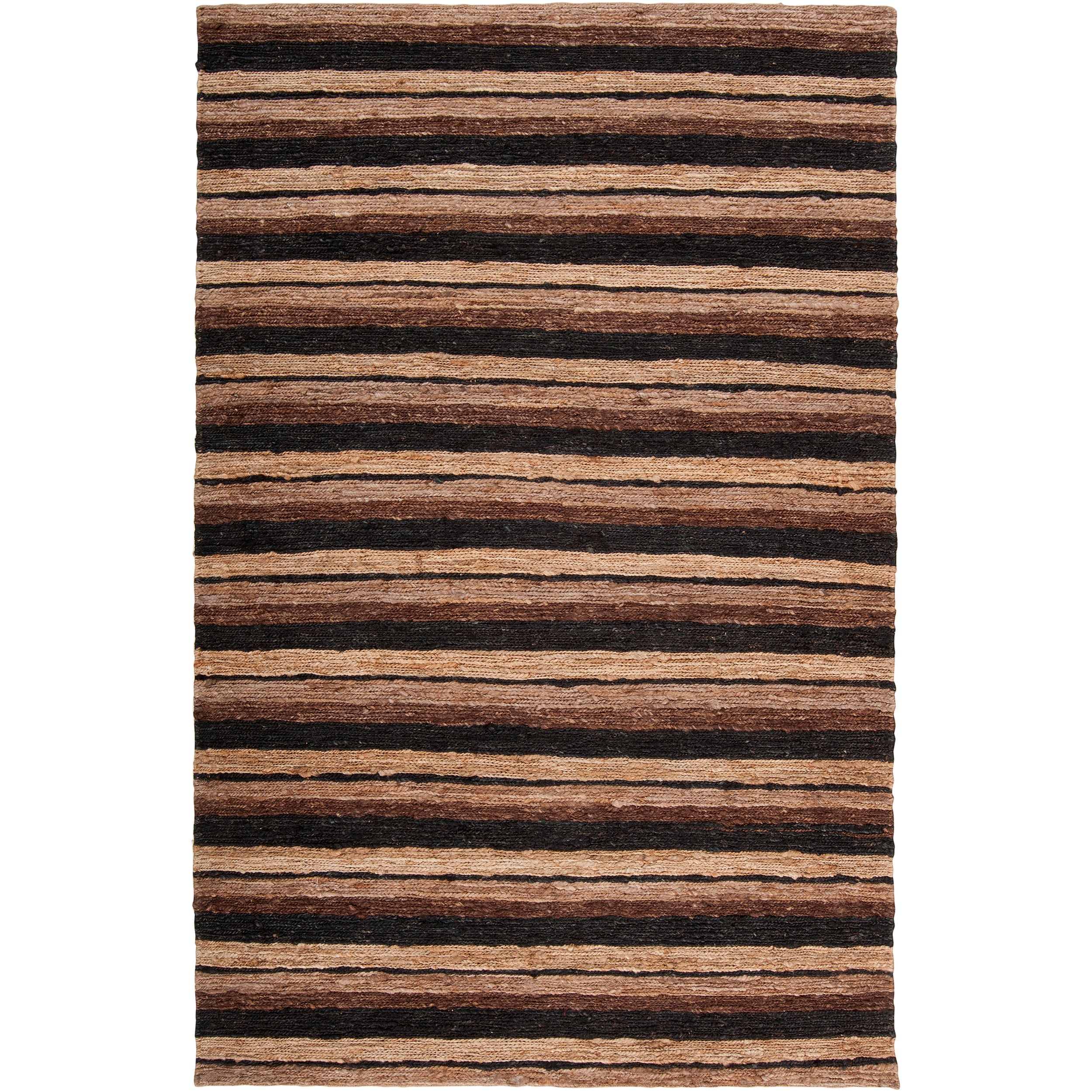 Handwoven Tan Doctate Natural Fiber Hemp Rectangular Rug (5 X 8)