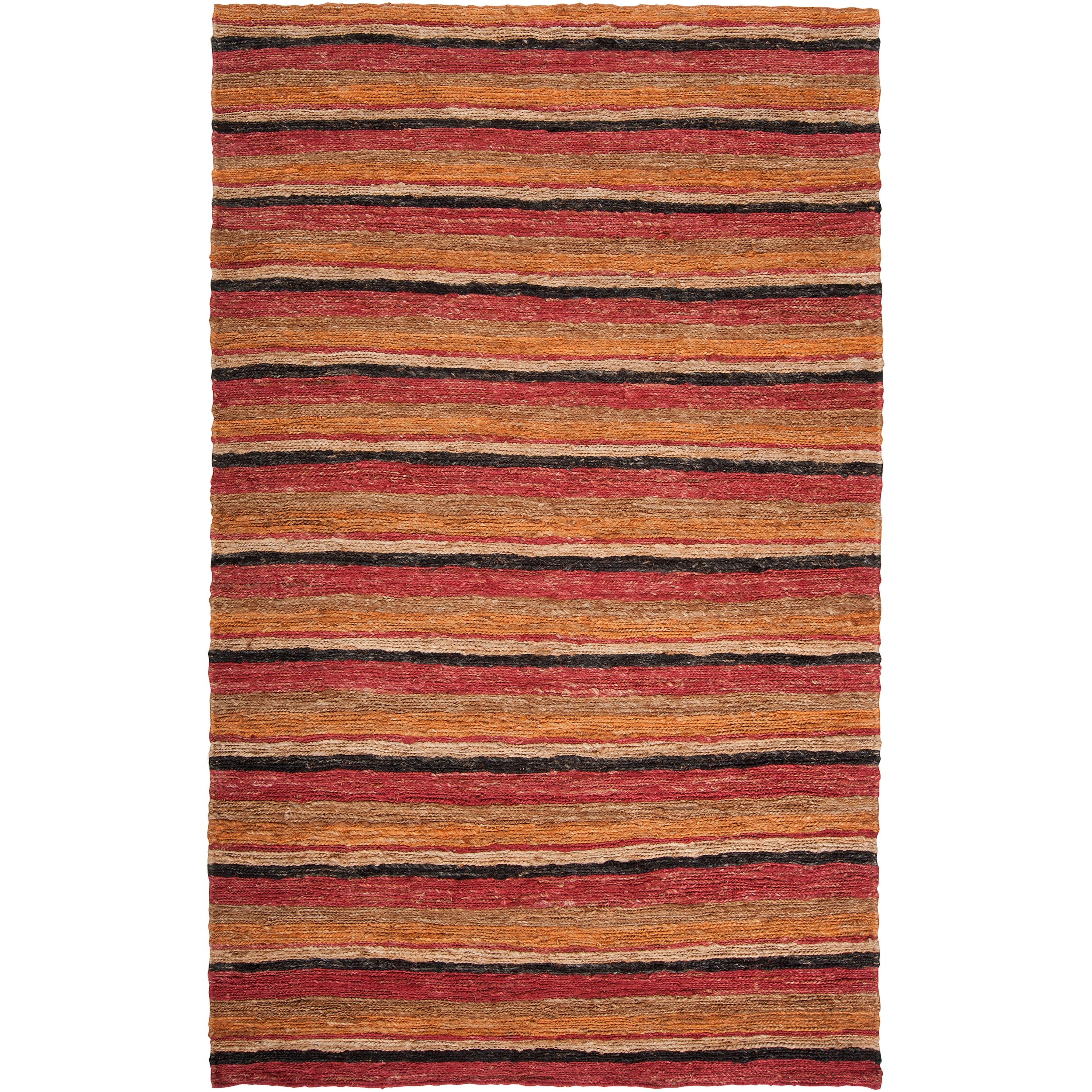 Handwoven Red Doctate Natural Fiber Hemp Area Rug (5 X 8)