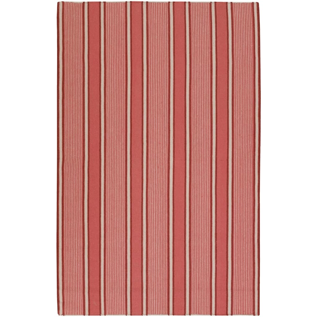 Hand-woven Orange Farron Wool Area Rug - 5' x 8' - 5' x 8'