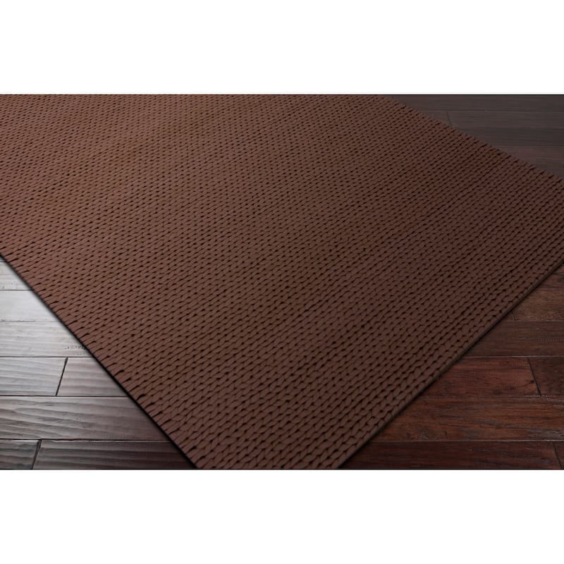 Hand-woven Brown Farron New Zealand Wool Soft Braided Texture Area Rug - 5' x 8'/Surplus