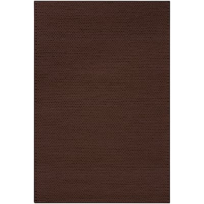 Hand-woven Brown Farron New Zealand Wool Soft Braided Texture Area Rug - 5' x 8'/Surplus