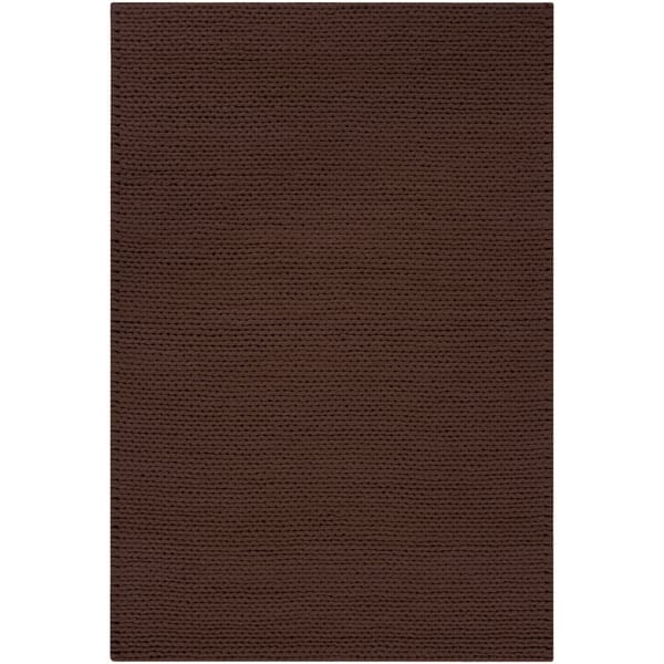 slide 2 of 6, Hand-woven Brown Farron New Zealand Wool Soft Braided Texture Area Rug - 5' x 8'/Surplus 5' x 8'/Surplus - Brunette - Rectangle
