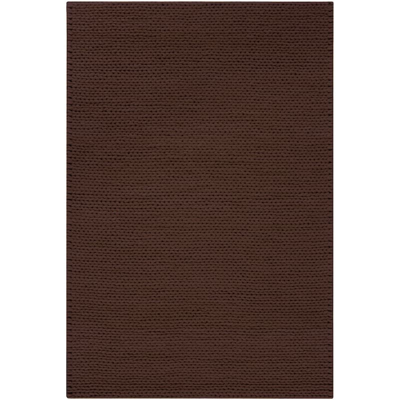 Hand-woven Brown Farron New Zealand Wool Soft Braided Texture Area Rug - 5' x 8'/Surplus