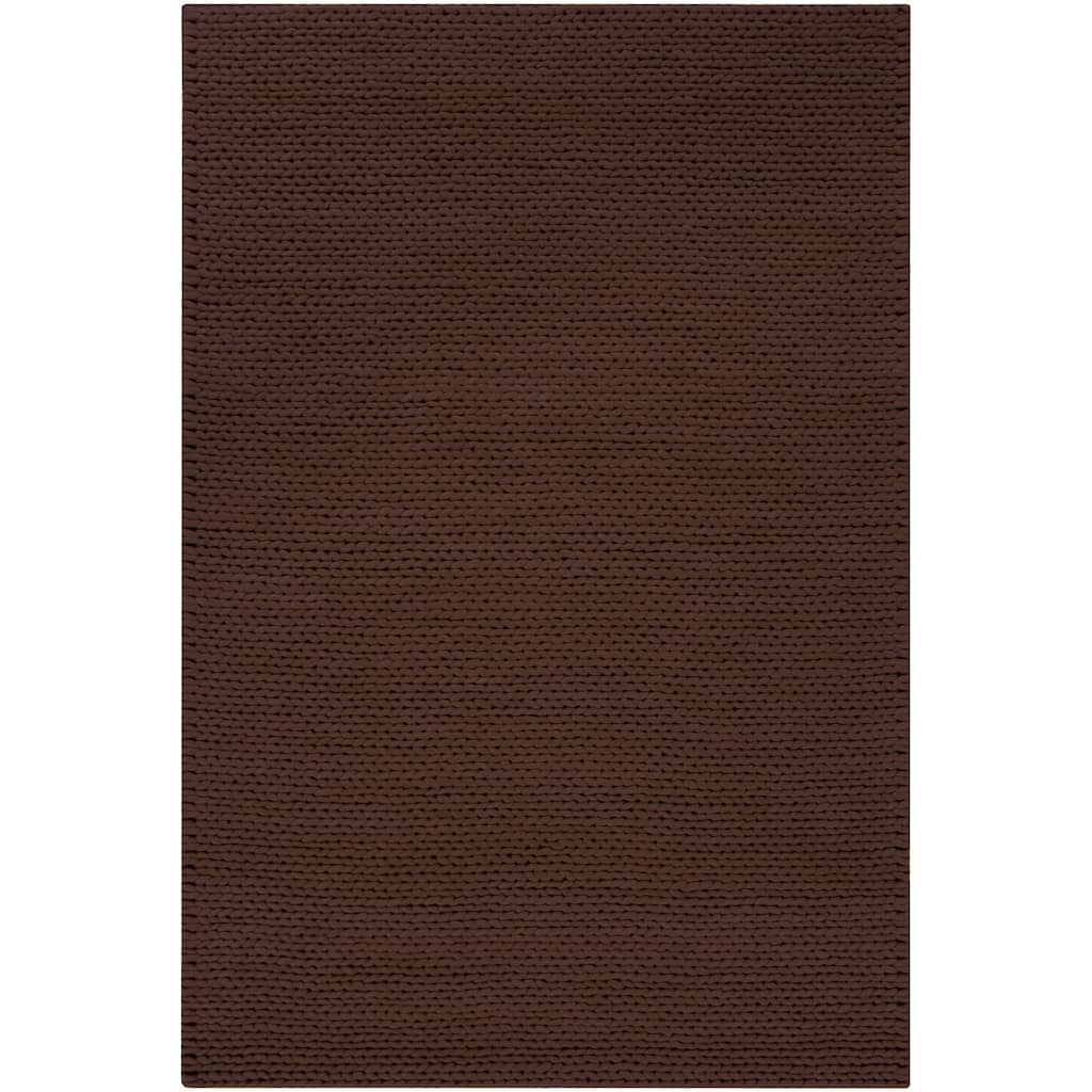 Hand-woven Brown Farron New Zealand Wool Soft Braided Texture Area Rug - 5' x 8'/Surplus