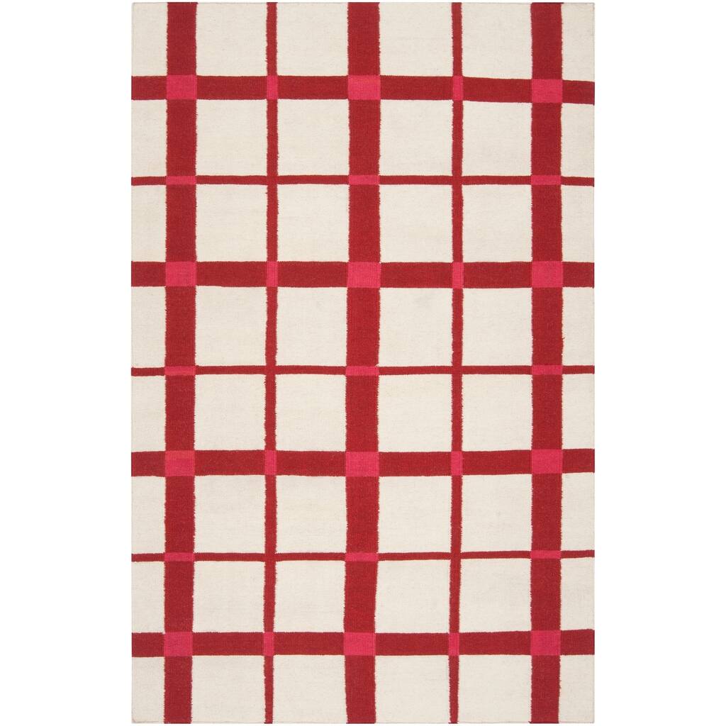 Hand-woven White High Kite Wool Area Rug - 8' x 11' - 8' x 11'