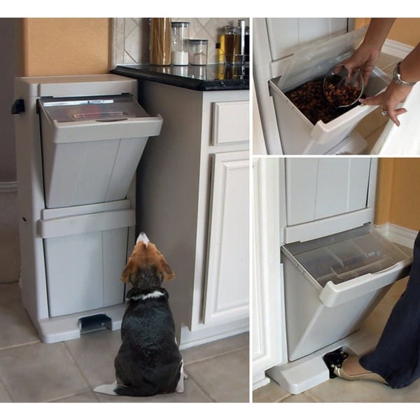 Richell Pet Stuff Grey/Black Storage Tower