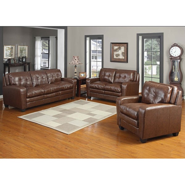 Edward Bonded Leather Sofa and Loveseat Set