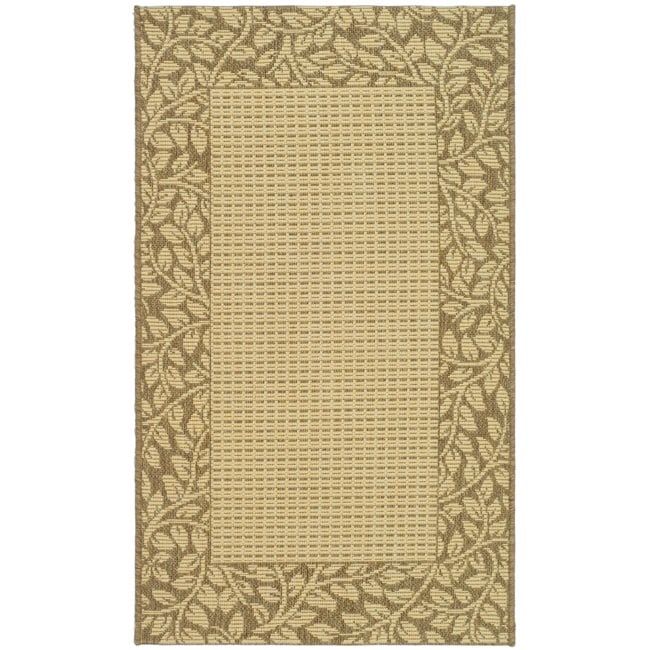 Poolside Natural/brown Bordered Indoor/outdoor Rug (2 X 37)