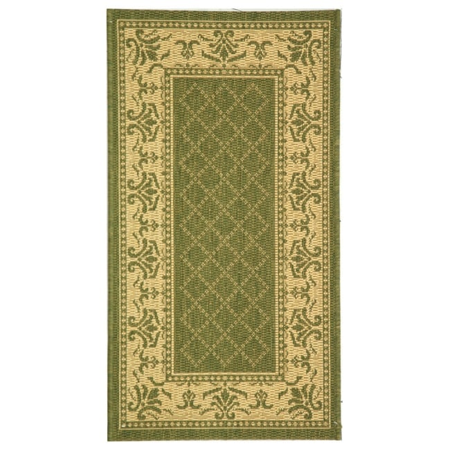 Poolside Olive/natural Indoor Outdoor Accent Rug (2 X 37)