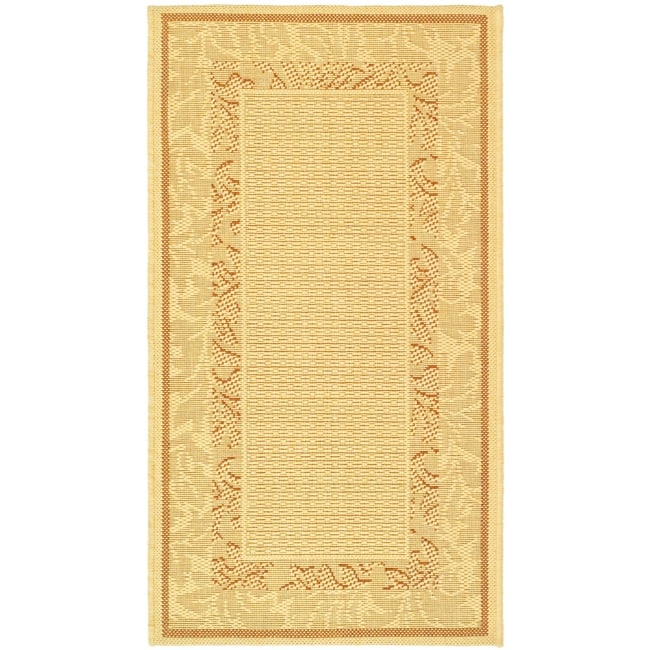 Poolside Natural/terracotta Indoor/outdoor Bordered Rug (2 X 37)