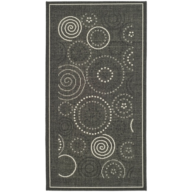 Poolside Black/sand Indoor/outdoor Polypropylene Rug (2 X 37)