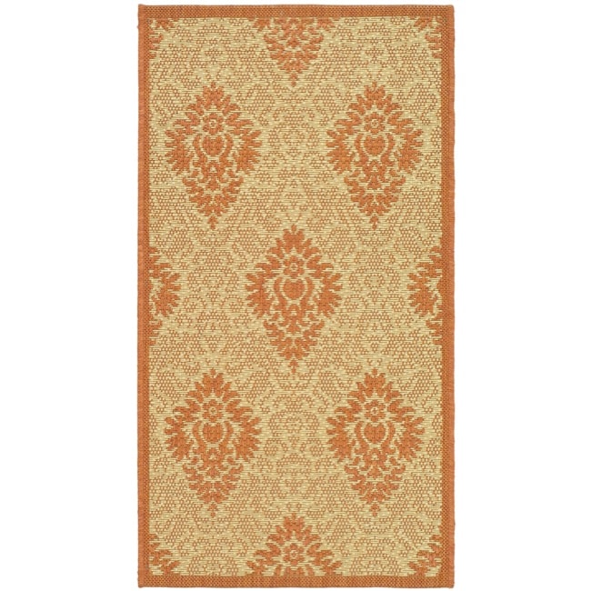 Durable Poolside Natural/terracotta Indoor Outdoor Rug (2 X 37)