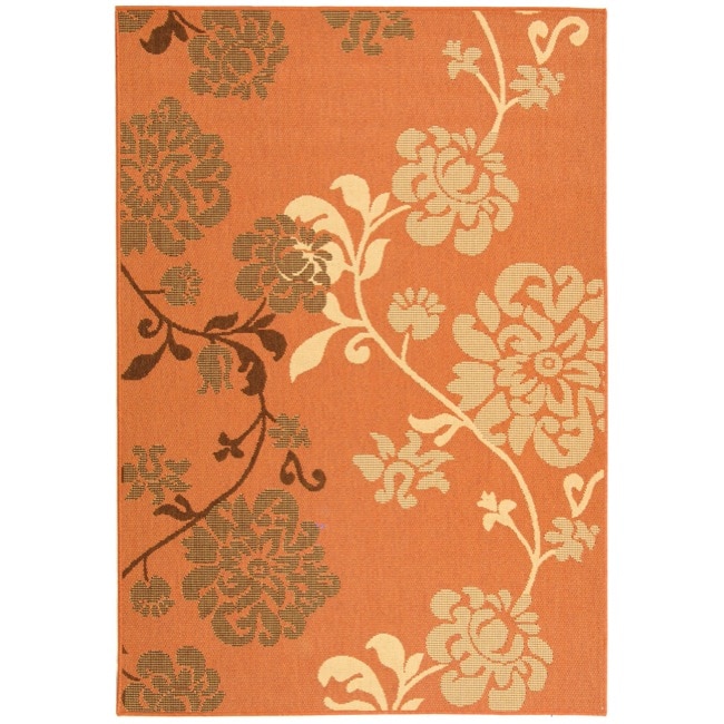 Poolside Terracotta/ Natural Indoor Outdoor Rug (4 X 57)