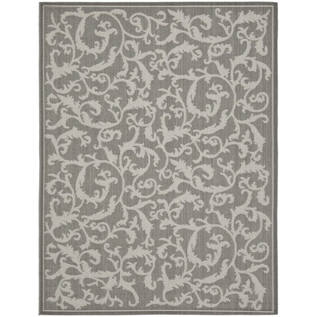 Anthracite/ Light Grey Indoor Outdoor Rug (53 X 77)